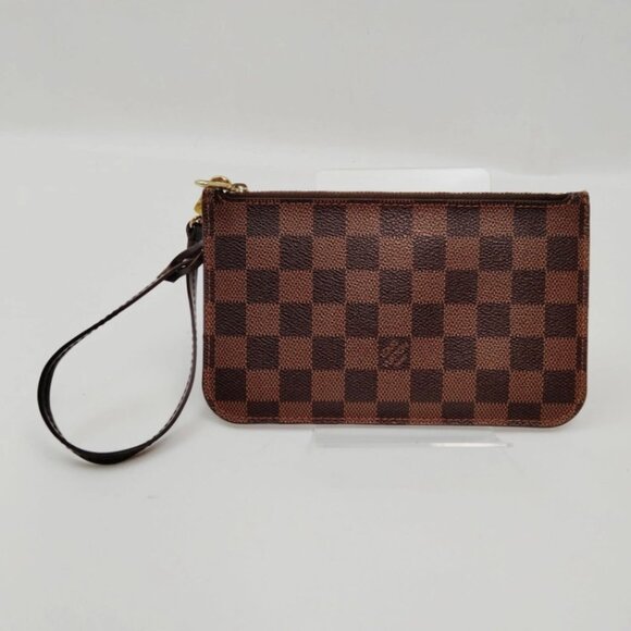 LOUIS VUITTON Damier Ebene Neverfull PM Pochette Wristlet - Picture 1 of 9